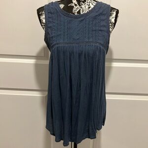 Japna Blue Pleated Relaxed Blouse